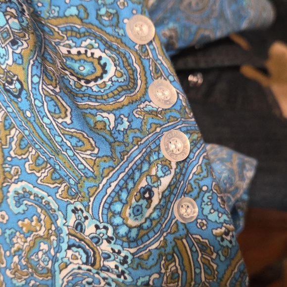 Roper Blue and Green Paisley Men's Shirt Size XL - Picture 9 of 9